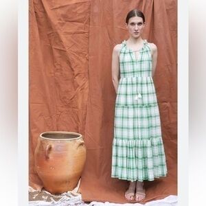 Mii Collection Gabrielle Les Madras Maxi Dress Boho size XS
